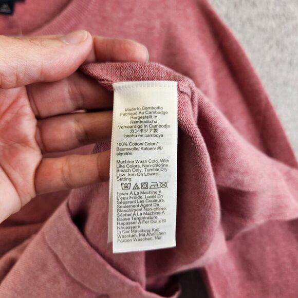 J Crew Sweater Mens XL Cotton Crewneck Sweater-tee Heathered Rose Sweatshirt New - Picture 6 of 12